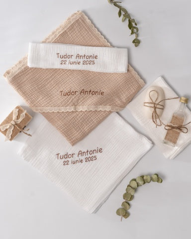 a couple of napkins that are on top of a table