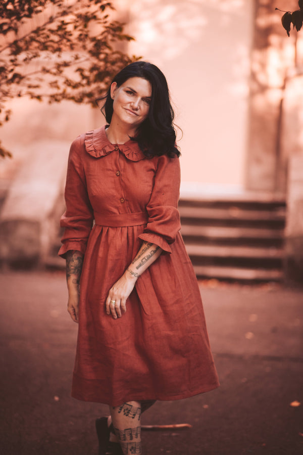 Rochie din in prespalat, Caroline