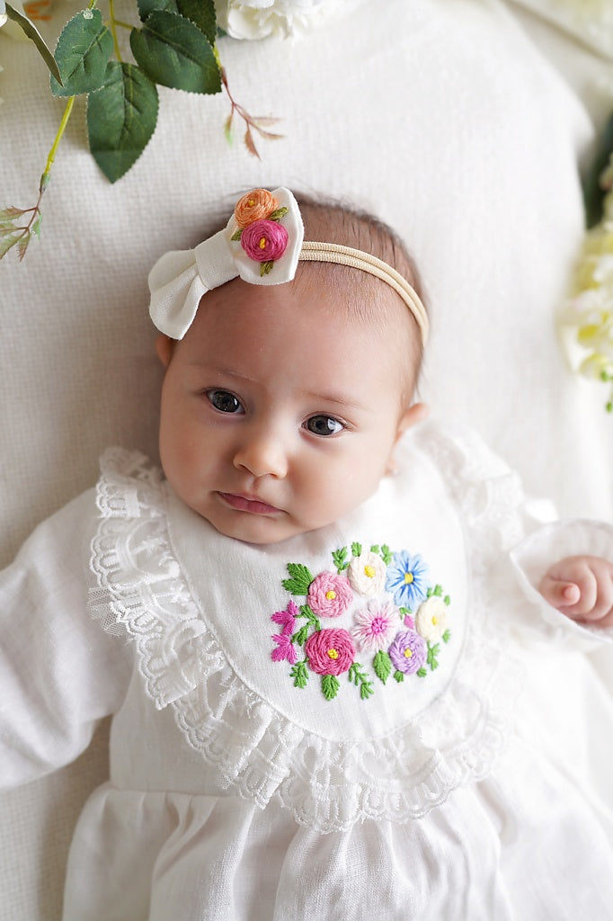 Rochie din in prespalat, Eva, Alba