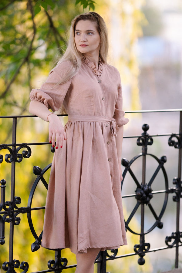 Rochie din in prespălat, Eveline