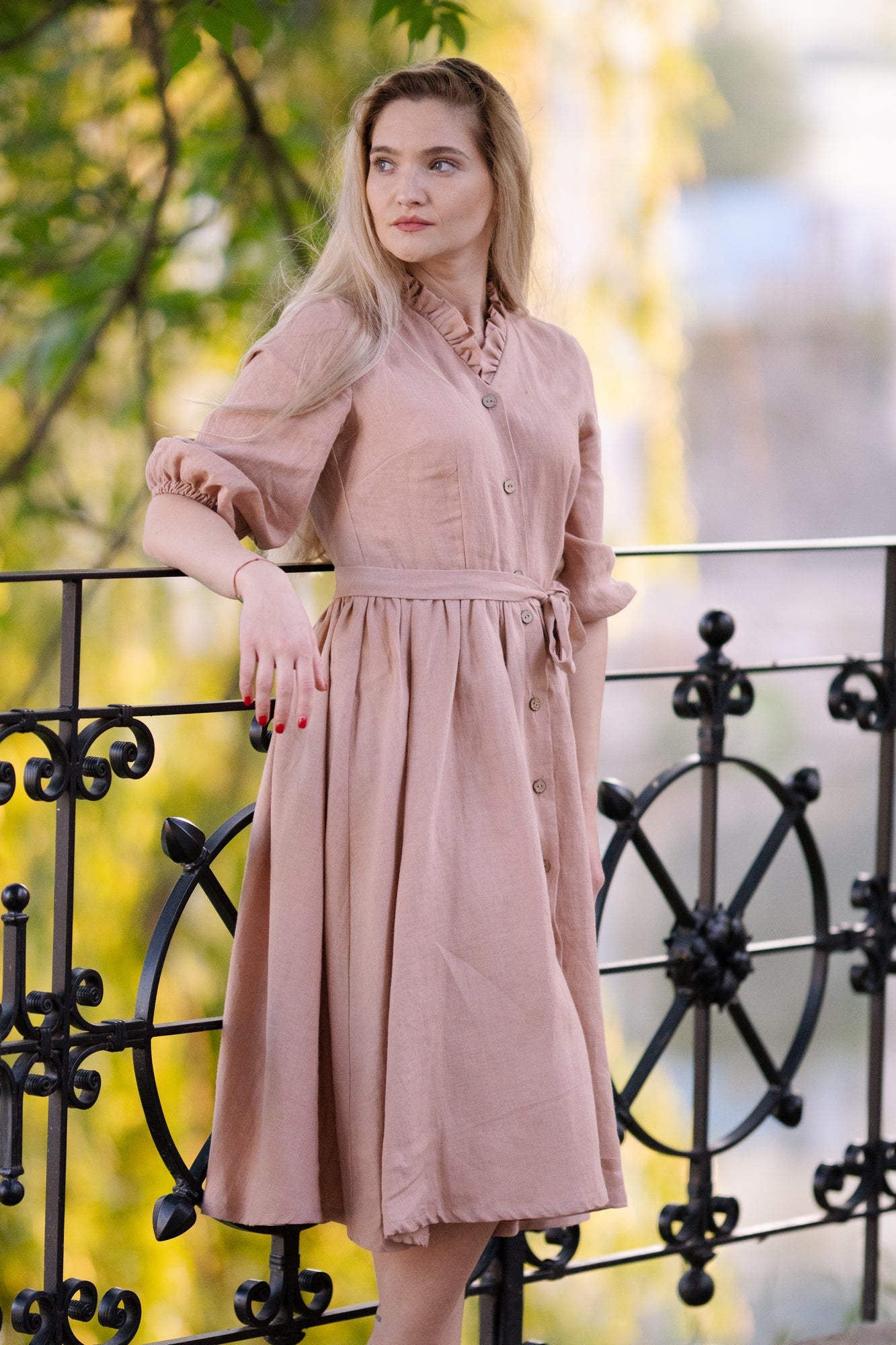 Stock Sale -  Rochie din in prespălat, Eveline