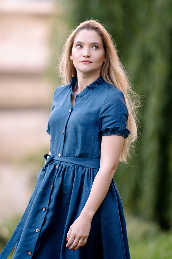 Rochie din in prespălat, Elise