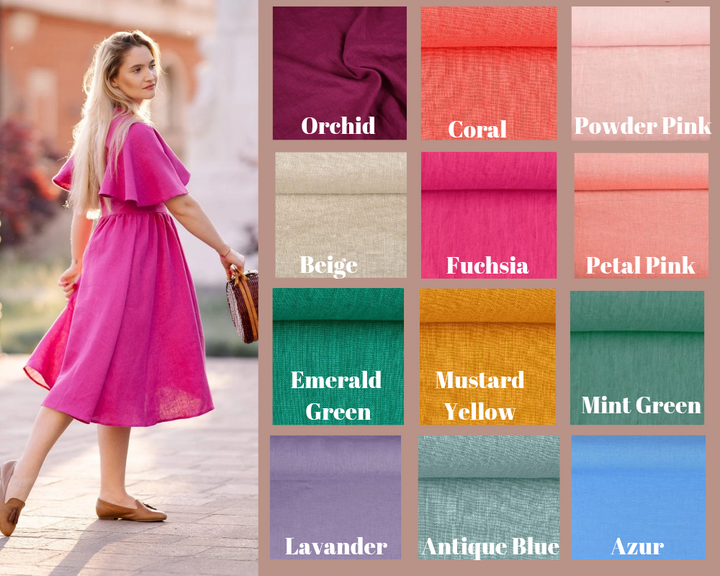 a woman in a pink dress is walking down the street