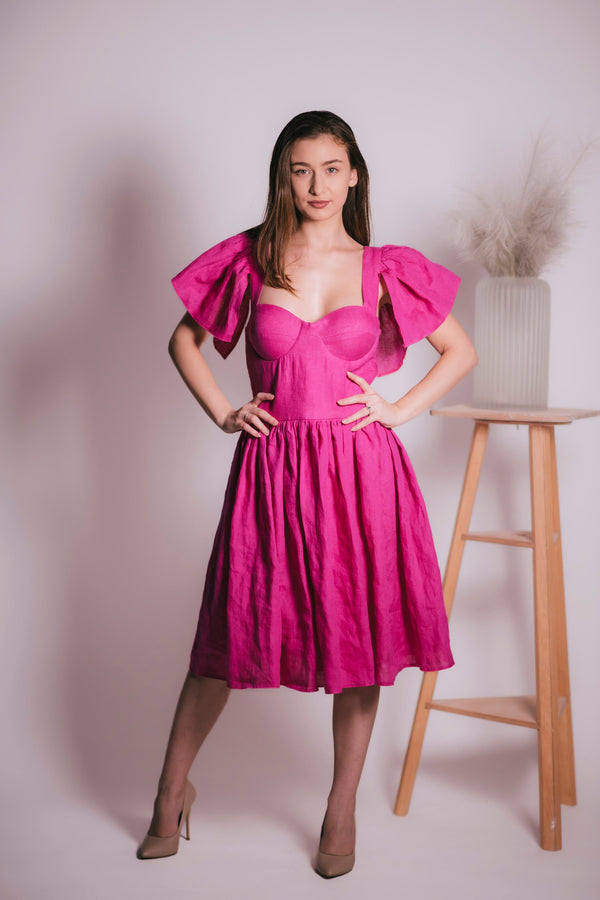 Rochie din in prespalat, Mirida