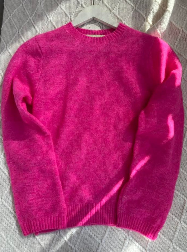 Pulover din lana pentru femei, Fuchsia