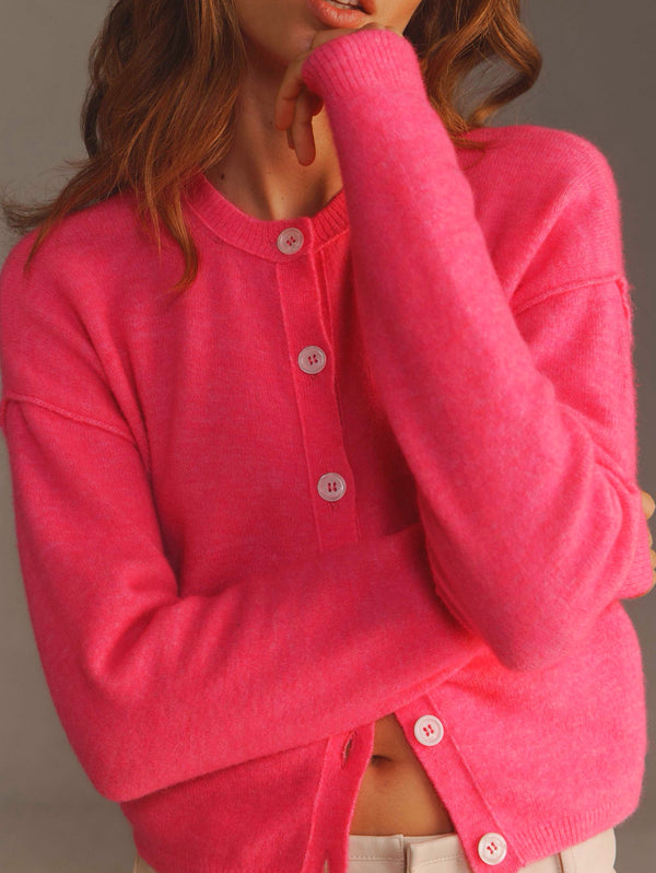 Cardigan pentru femei, din lana, Camille, Fuchsia