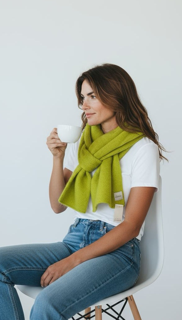 Sal din mohair pentru femei, Verde