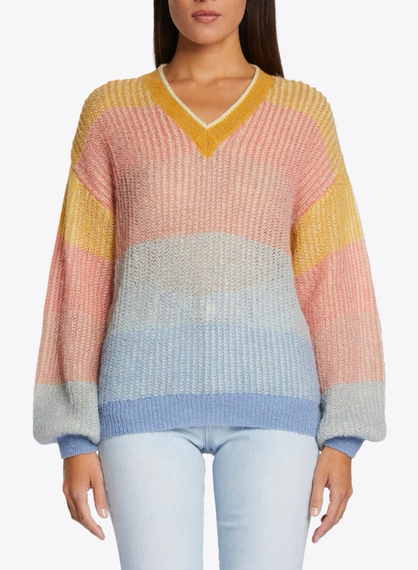 Pulover pentru femei din lana alpaca, Multicolor