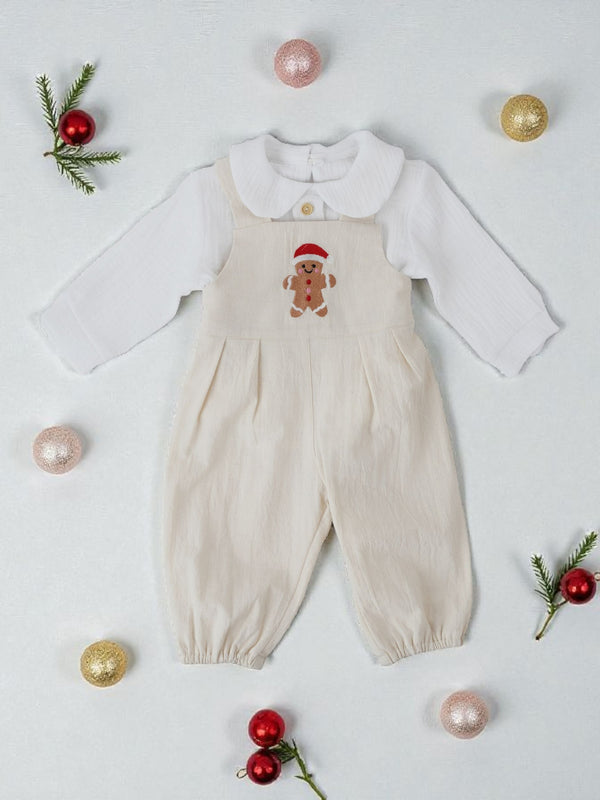 Set pentru baiat din bumbac, Gingerbread man Natur