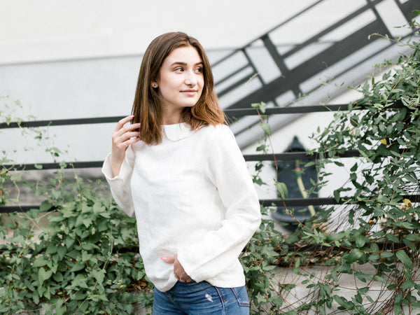 Bluza de in prespalat, cu guler si maneca lunga