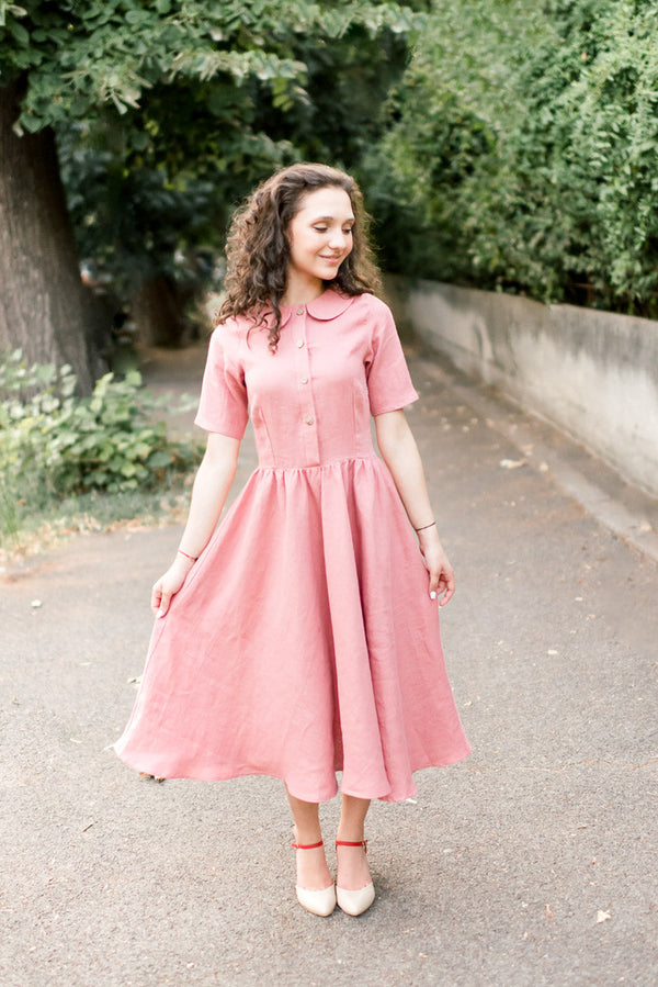 Rochie din in prespalat, Eva