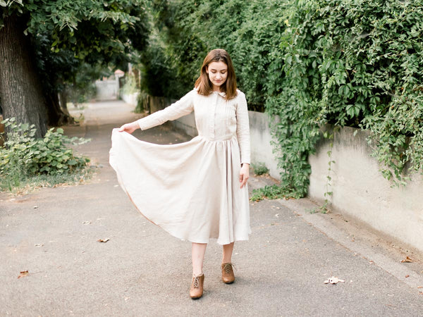Rochie din in prespalat, Anne