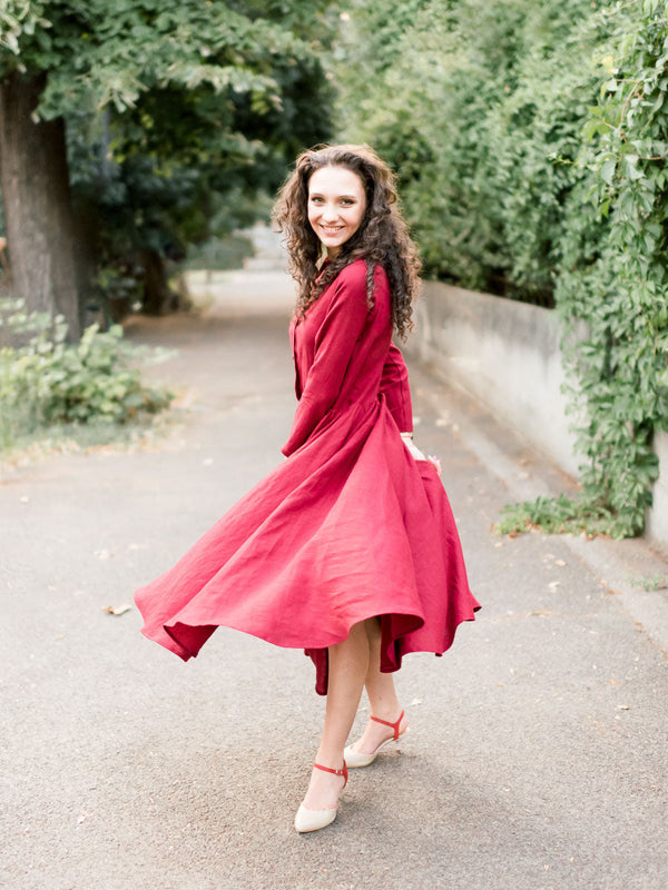 Rochie din in prespalat, Scarlett