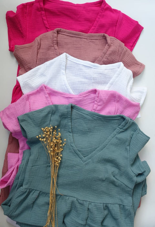 Stock Sale - Rochie din muselina de bumbac organic, Tina
