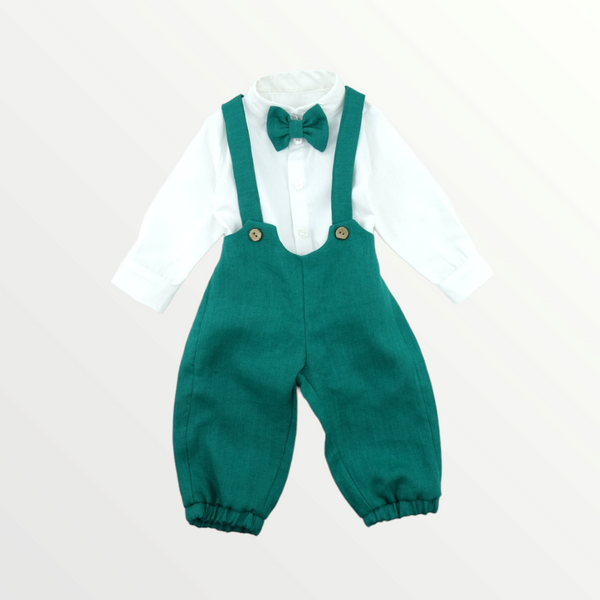Costum pentru botez Oscar, Emerald Green