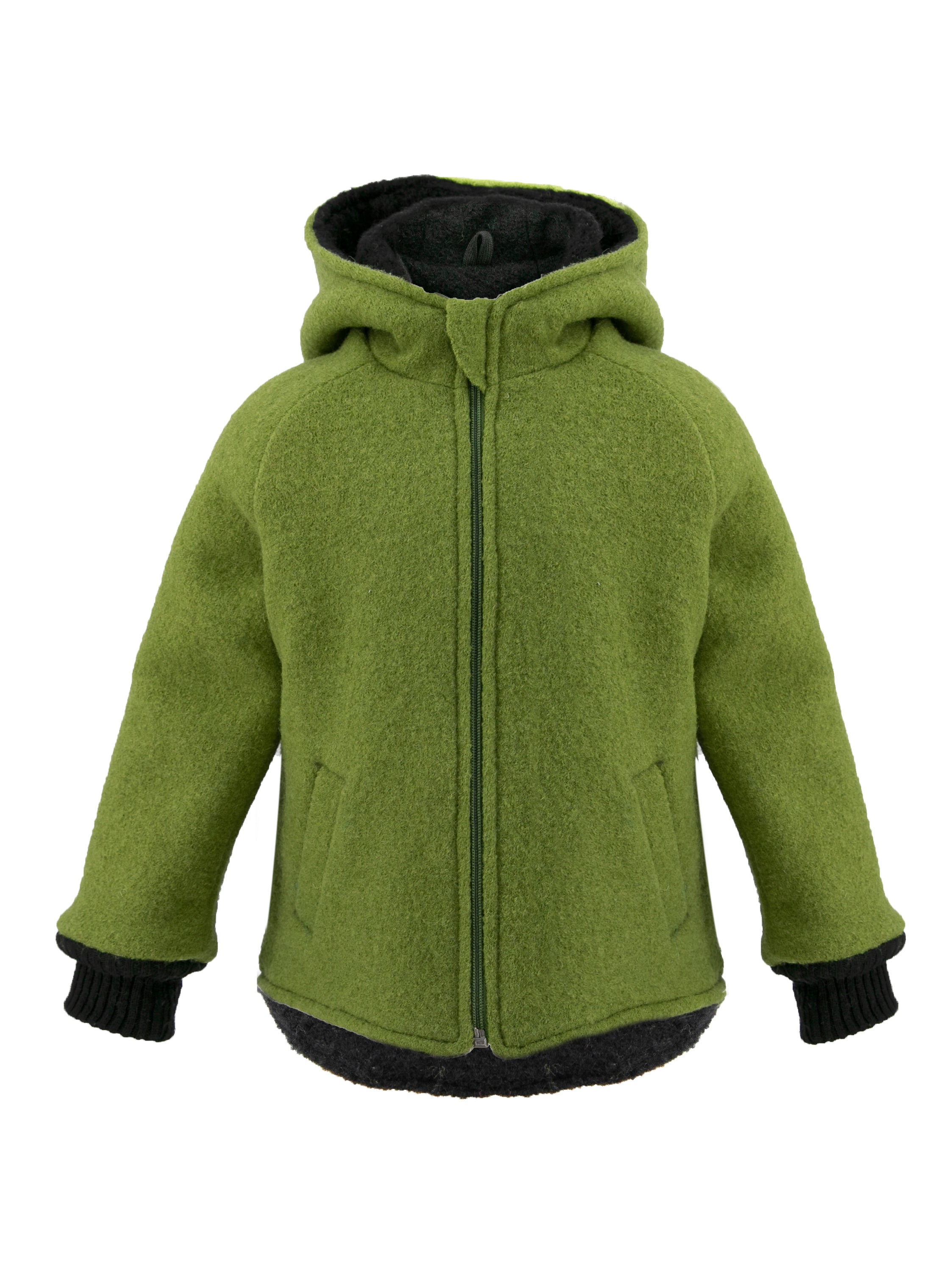 Jacheta dublata din lana fiarta, Green