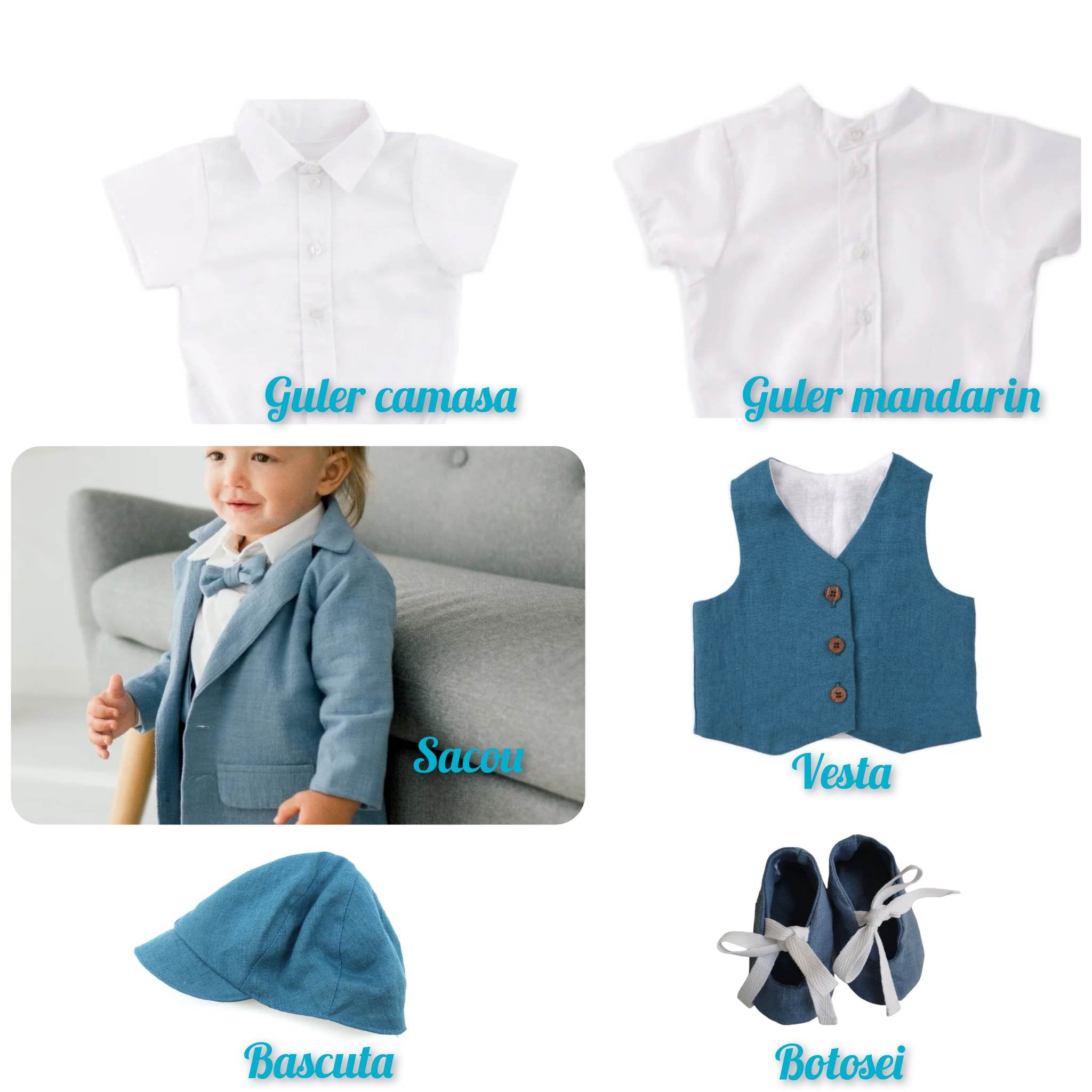 Set Botez Theodore, Antique Blue