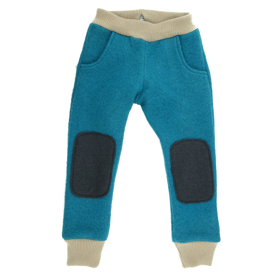 Pantaloni dublati din lana fiarta - Blue