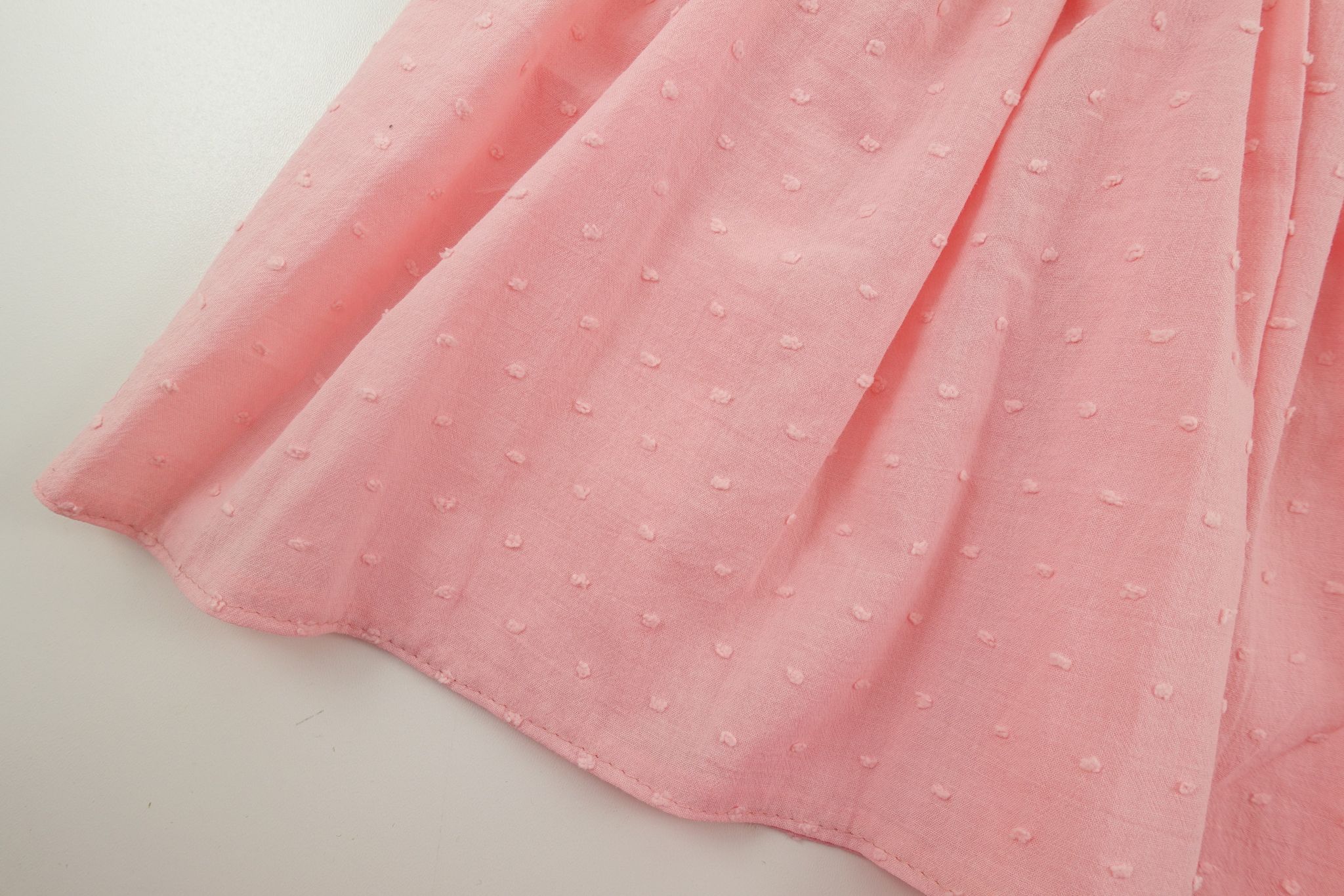 Rochie din bumbac roz cu plumeti, Ava